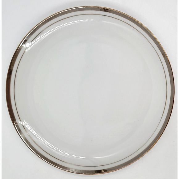 Royalton China Set of 2 Bread Plates 6.38" White Gold Trim Translucent Porcelain - Picture 5 of 7